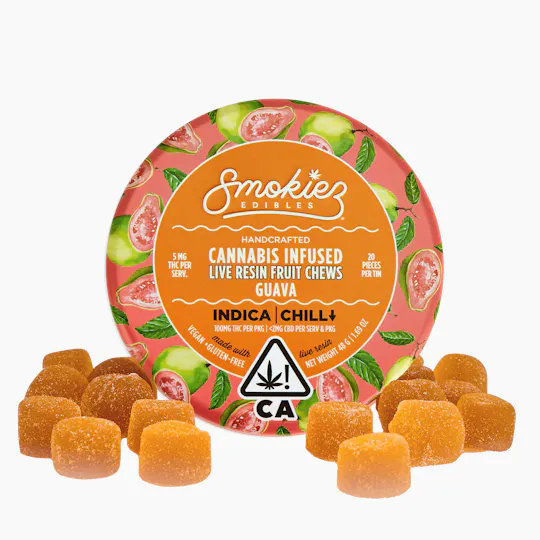 Smokiez Edibles - Guava Live Resin Fruit Chews | 100mg | 20ct | 5mg/ea - 1