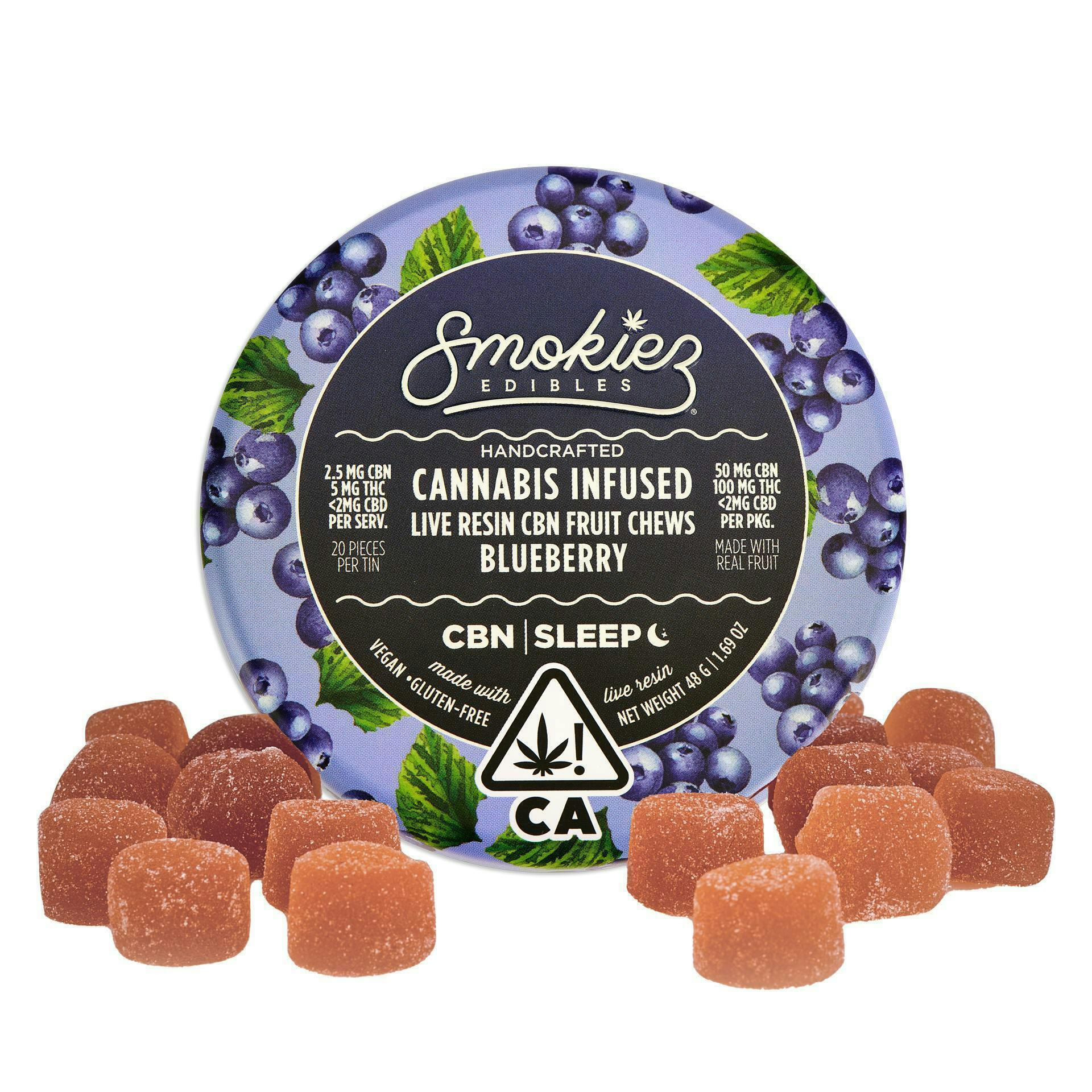 Smokiez Edibles - Blueberry Live Resin Gummies 2:1 THC:CBD | 100mg | 20ct | 5mg/ea - 1