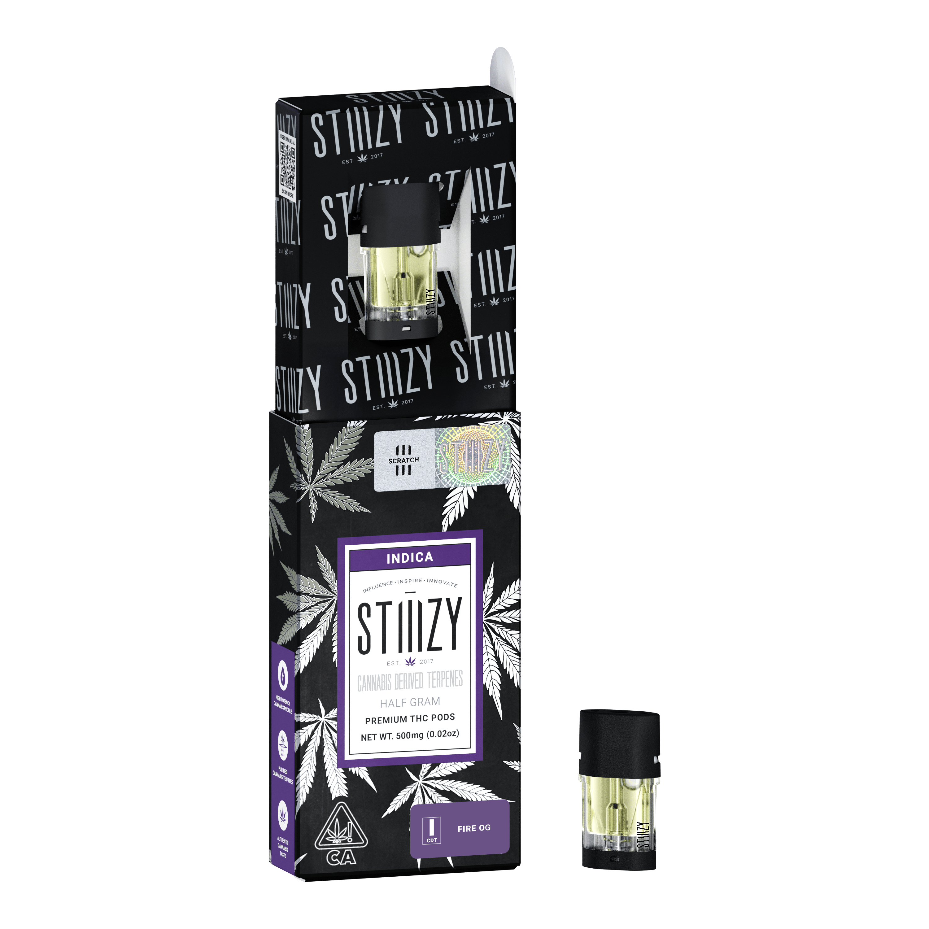STIIIZY - Vape Cartridge - FIRE OG .5G CDT Pod - STIIIZY - 1