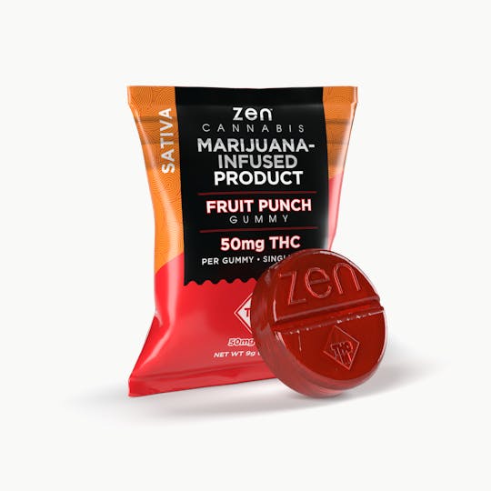 Bison Infused - Zen Cannabis Fruit Punch Sativa Gummy 50mg THC - 1