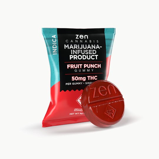 Bison Infused - Zen Cannabis Fruit Punch Indica Gummy 50mg THC - 1