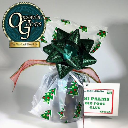 Organic Goods - Gift Wrapped Big Foot Glue Mini Palms 12 x .5g = 6g - 1