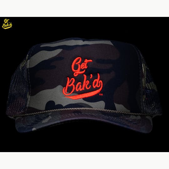 Bak'd - Get Bak'd Classic Mesh Trucker Snapback Hat (Camo/Orange) - 1