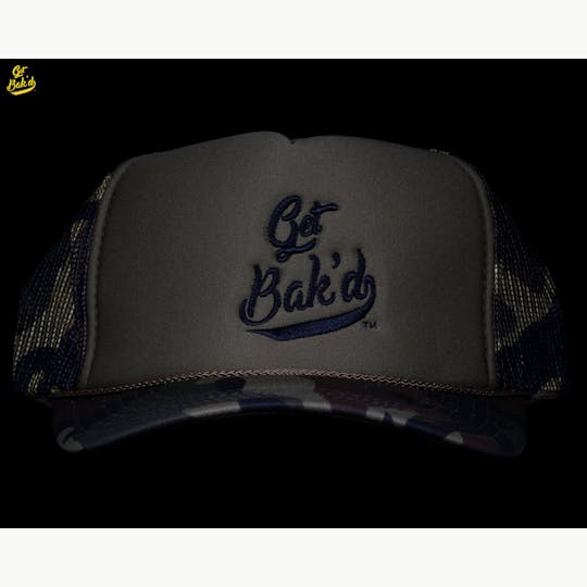 Bak'd - Get Bak'd Classic Mesh Trucker Snapback Hat (Camo/Black) - 1