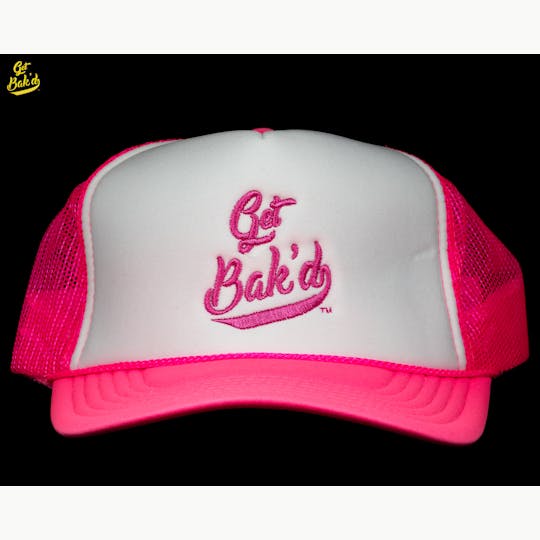 Bak'd - Get Bak'd Classic Mesh Trucker Snapback Hat (Pink) - 1