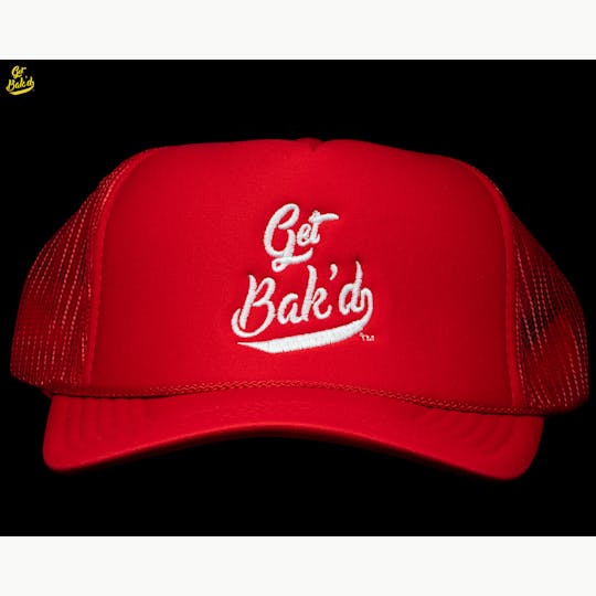 Bak'd - Get Bak'd Classic Mesh Trucker Snapback Hat (Red) - 1