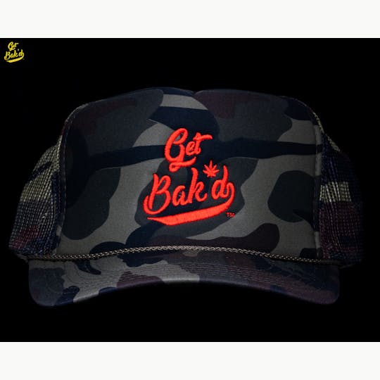 Bak'd - Get Bak'd Spirit Mesh Trucker Snapback Hat (Camo/Orange) - 1