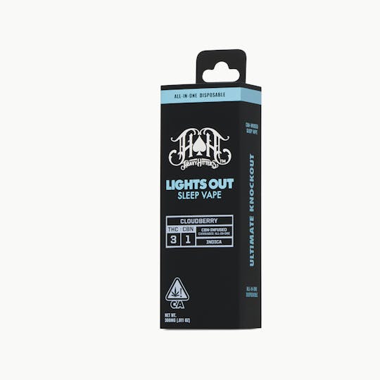 Heavy Hitters - Cloudberry | Indica - Lights Out CBN Sleep - 0.3G All-In-One Vape - 1