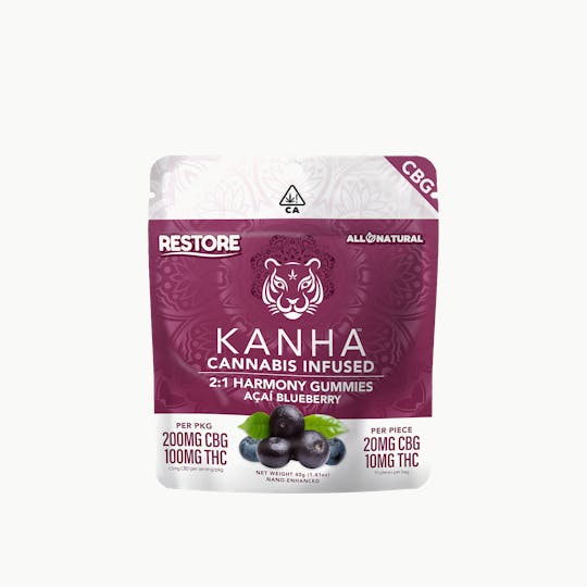 KANHA - KANHA | Harmony | 2:1 CBG:THC | Açaí Blueberry | 200mg CBG/100mg THC - 1