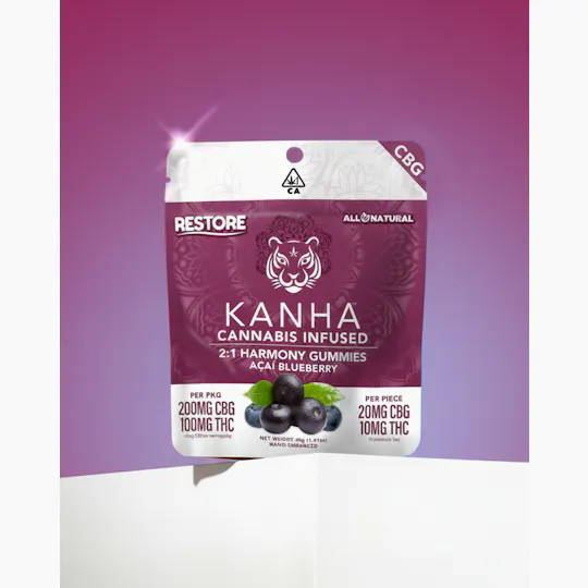 KANHA - Harmony | 2:1 CBG:THC | Açaí Blueberry | 200mg CBG/100mg THC - 1