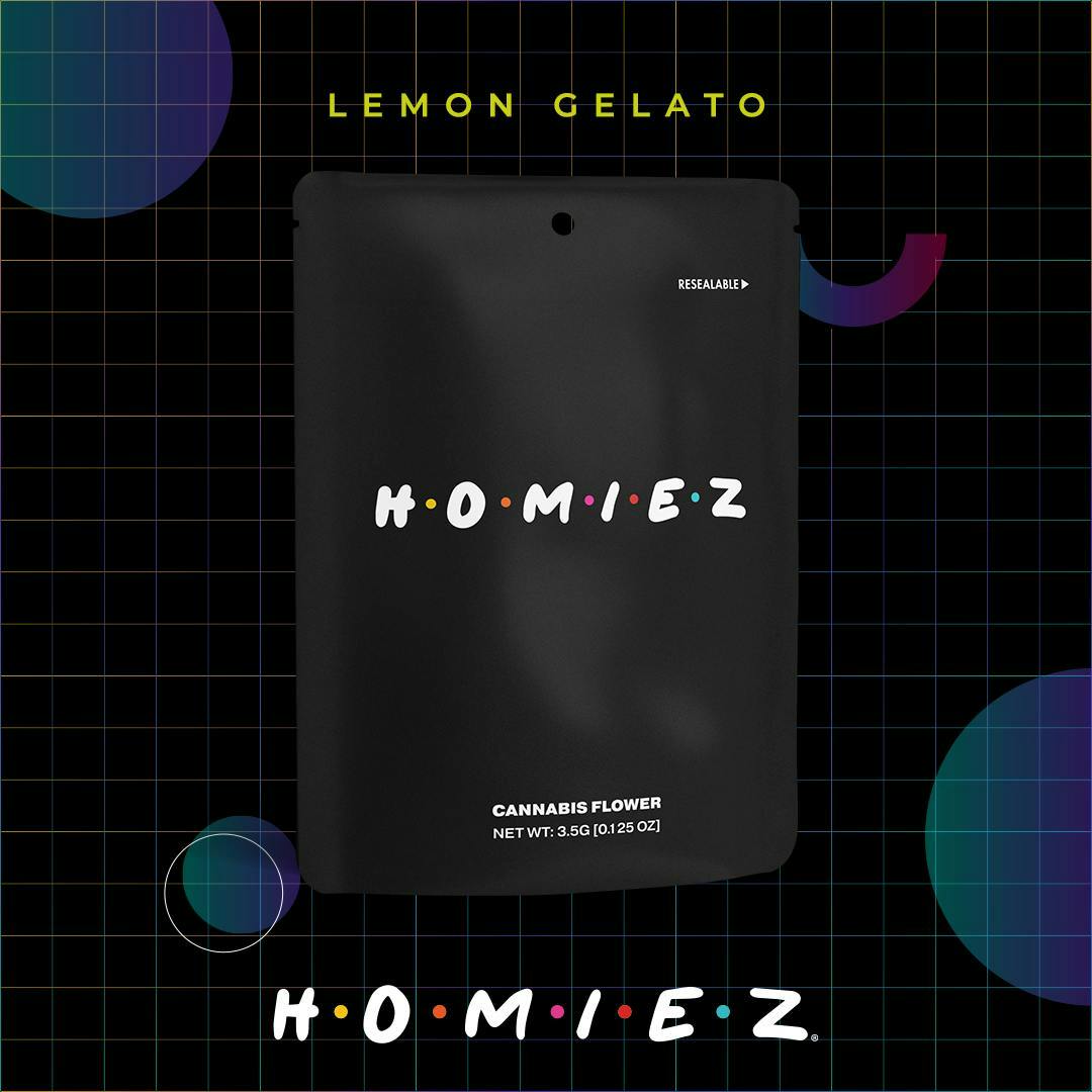 Dispo - Lemon Gelato • 5 Pack Pre-Rolls • HOMIEZ • MED - 1