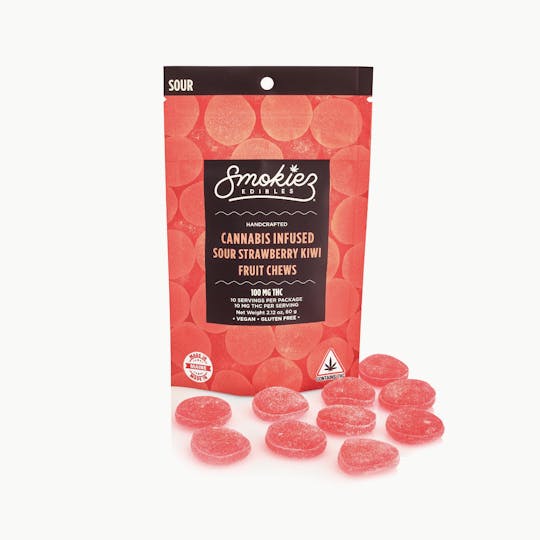 Smokiez Edibles - Sour Strawberry Kiwi Fruit Chews - 100mg THC - ME - 1
