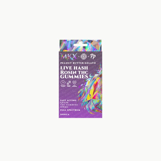 MKX Oil Co - MKX Live Hash Rosin Gummies(100mg): Peanut Butter Gelato - 1