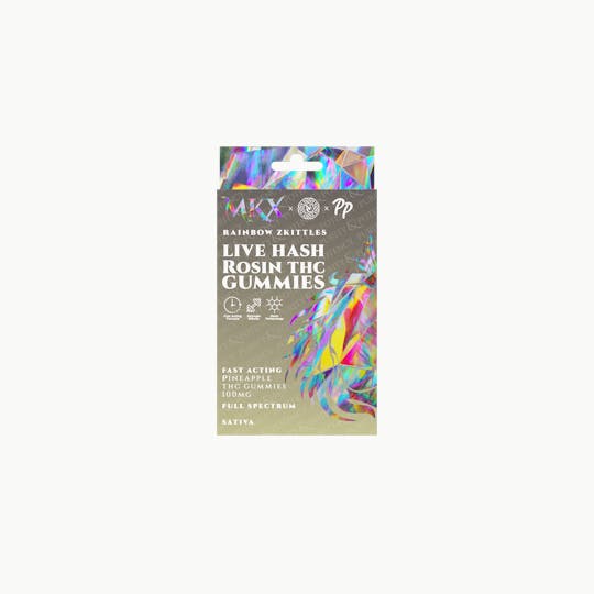 MKX Oil Co - MKX Live Hash Rosin Gummies(100mg): Rainbow Zkittles - 1
