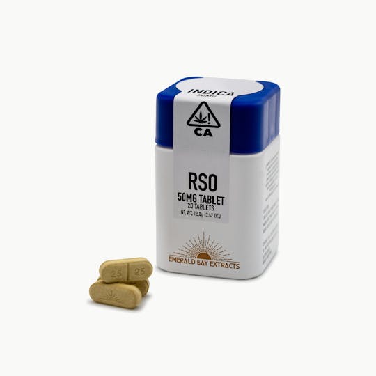 Emerald Bay Extracts - Kosher Kush | 50mg Tablet | 1000mg Package | Indica | RSO - 1
