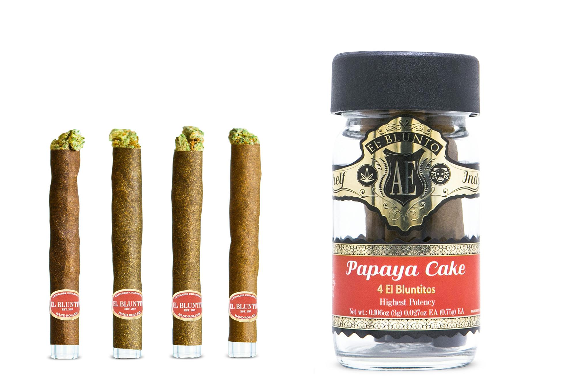 El Blunto by Albert Einstone's - El Bluntito - 4-Pack - Papaya Cake - 4 x .75G [Mini Blunt] - 1