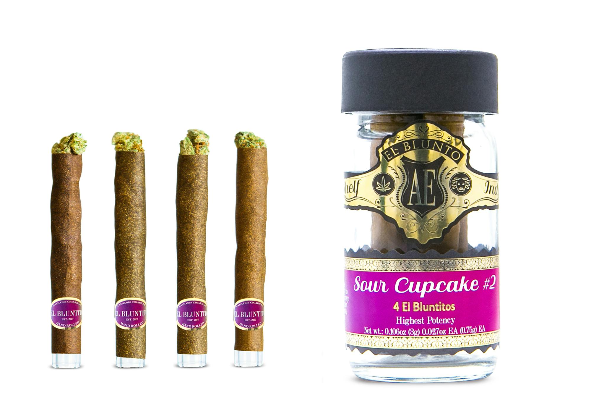El Blunto by Albert Einstone's - El Bluntito - 4-Pack - Sour Cupcake #2 - 4 x .75G [Mini Blunt] - 1