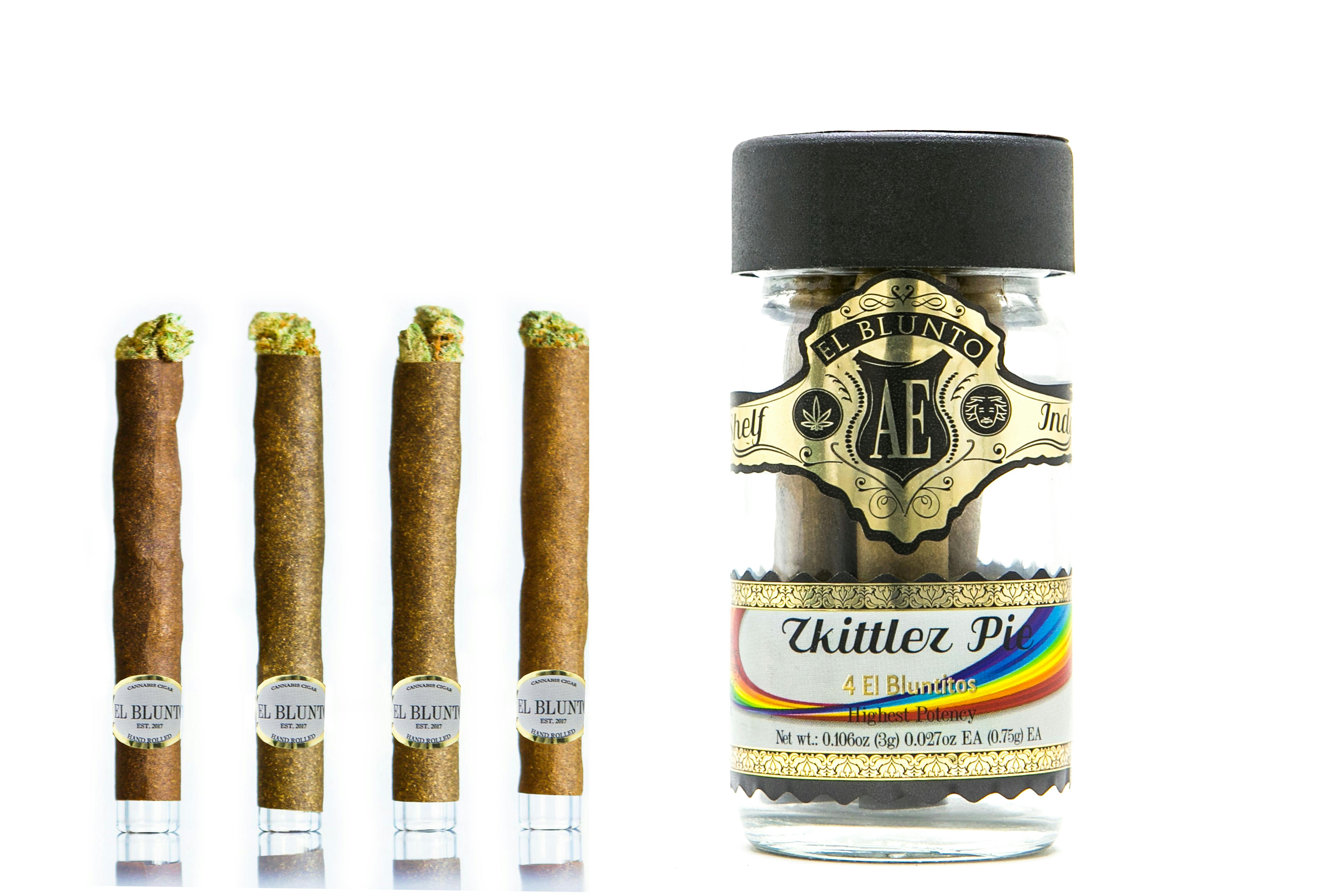 El Blunto by Albert Einstone's - El Bluntito - 4-Pack - Zkittlez Pie - 4 x .75G [Mini Blunt] - 1