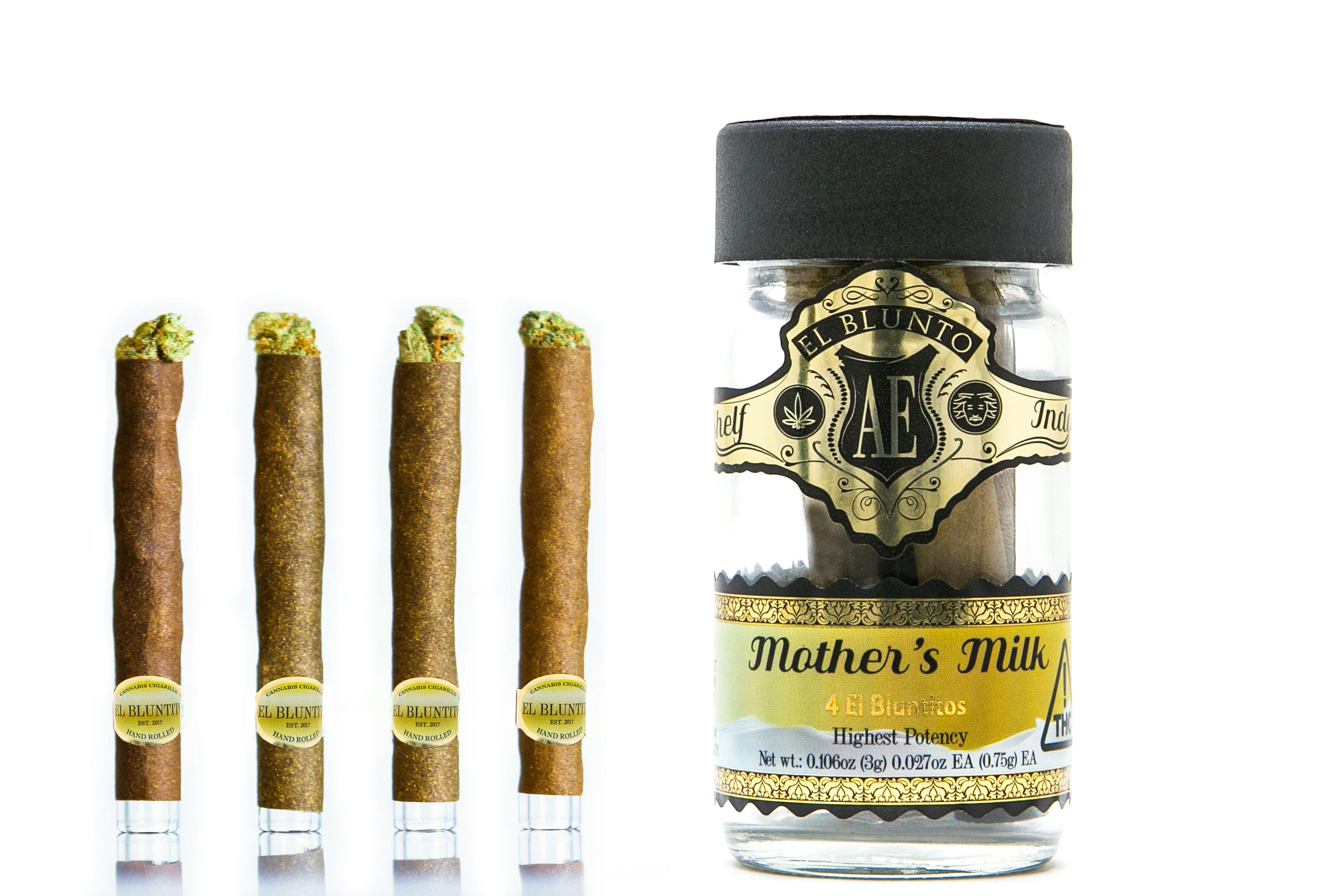 El Blunto by Albert Einstone's - El Bluntito - 4-Pack - Mother's Milk - 4 x .75G [Mini Blunt] - 1