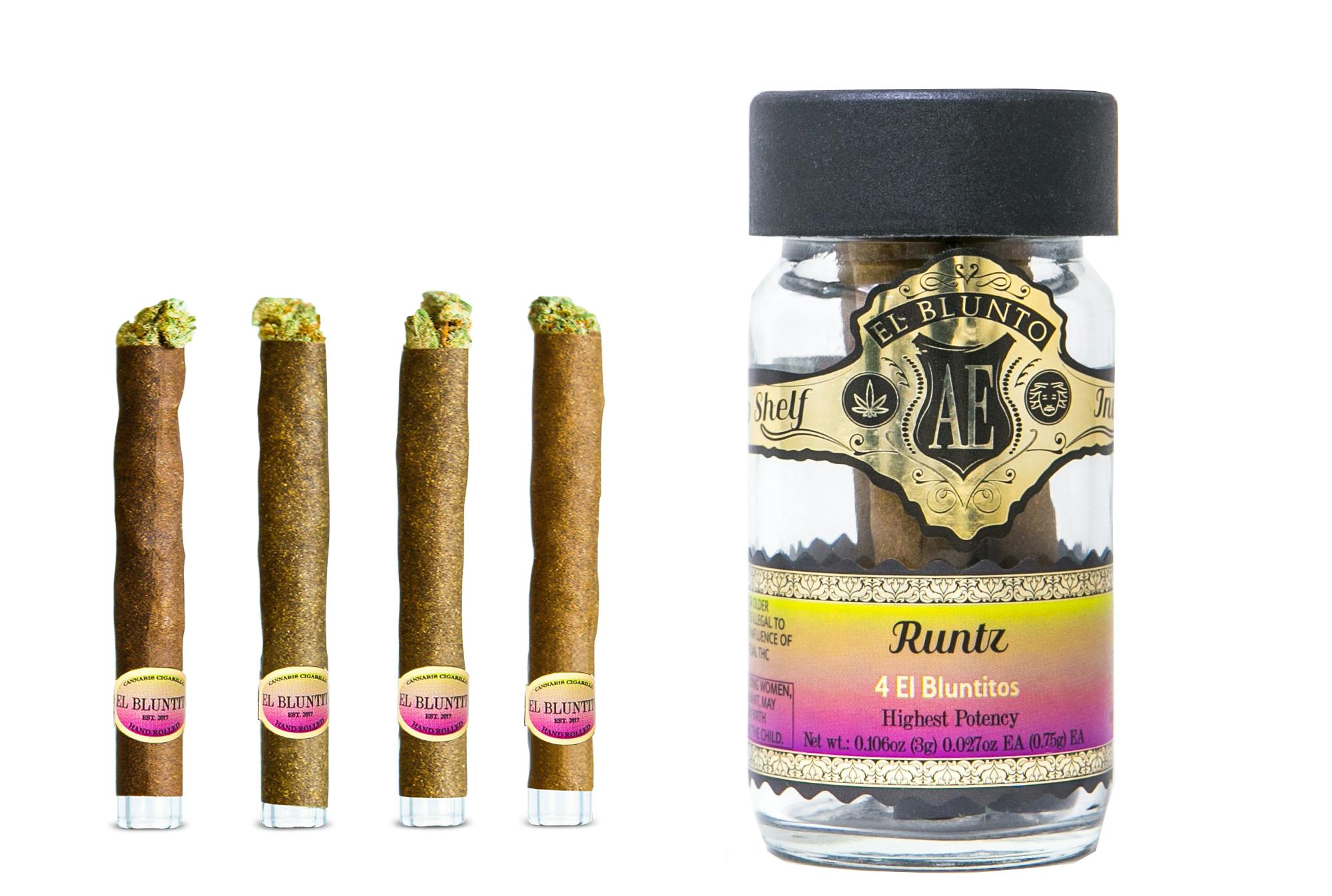 El Blunto by Albert Einstone's - El Bluntito - 4-Pack - Runtz - 4 x .75G [Mini Blunt] - 1