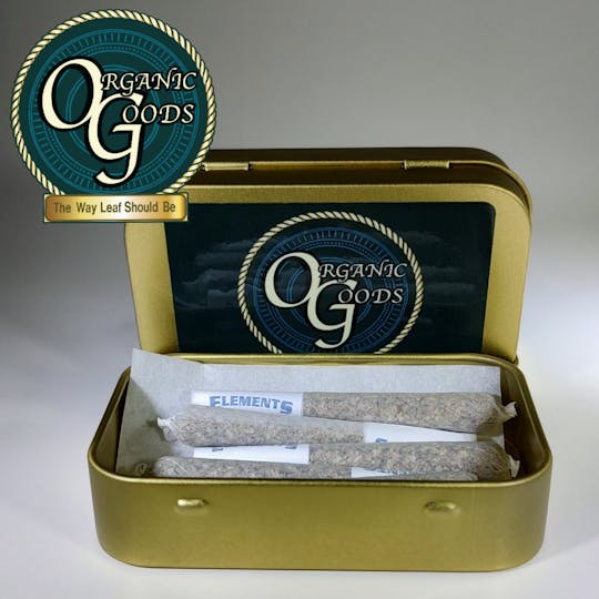 Organic Goods - Peppermint Bark OG Dog Walkers w/ Terpenes 5 Pre-Rolls .5g =2.5g - 1