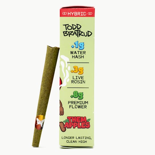 CLSICS Rosin & Rosin Infused Pre Rolls - Them Apples Todd Bratrud Artist Series TRIFECTA 1.2 Hash/Rosin/Flower Roll - 1