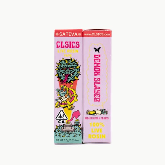 CLSICS Rosin & Rosin Infused Pre Rolls - Demon Slayer - Killer Acid's Artist Series Live Rosin Vape Cartridge 0.5g - 1
