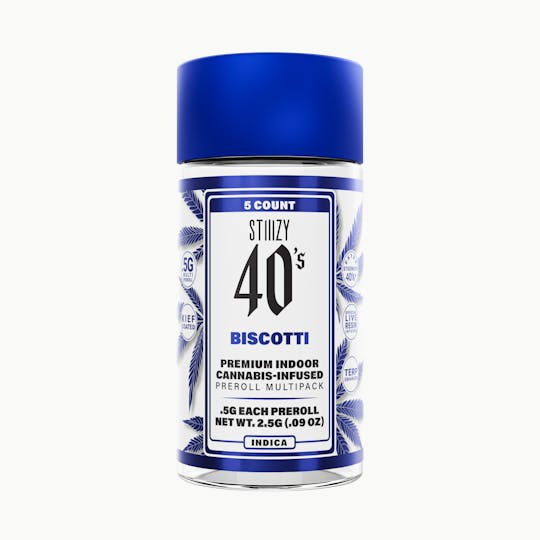 STIIIZY - - BISCOTTI - .5G 40's Infused Preroll Pack - 1