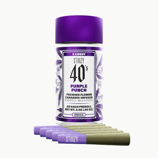 STIIIZY - - PURPLE PUNCH - .5G 40's Infused Preroll 5 Pack - 1