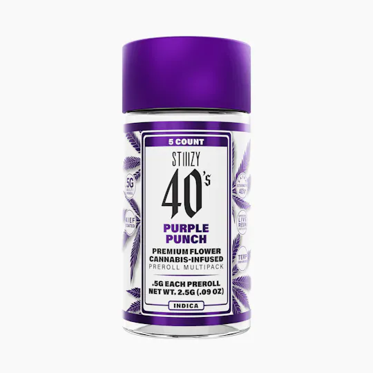 STIIIZY - - PURPLE PUNCH - .5G 40's Infused Preroll 5 Pack - 1