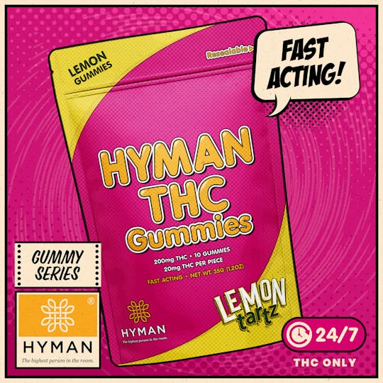 HYMAN - Lemon Tartz | ALL DAY • Fast Acting 200mg Gummies | HYMAN | MED - 1