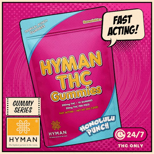 HYMAN - Honolulu Punch | ALL DAY • Fast Acting 200mg Gummies | HYMAN | REC - 1