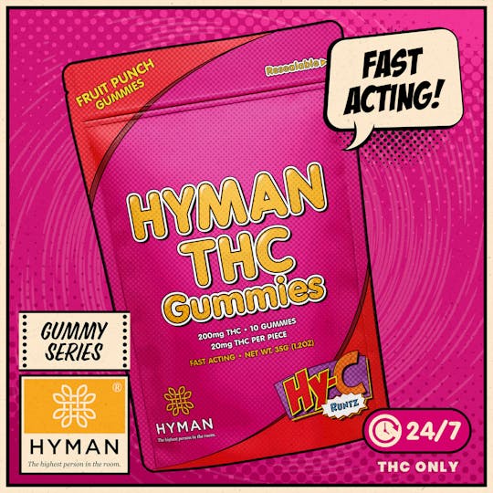 HYMAN - HY-C Runtz | ALL DAY • Fast Acting 200mg Gummies | HYMAN | MED - 1