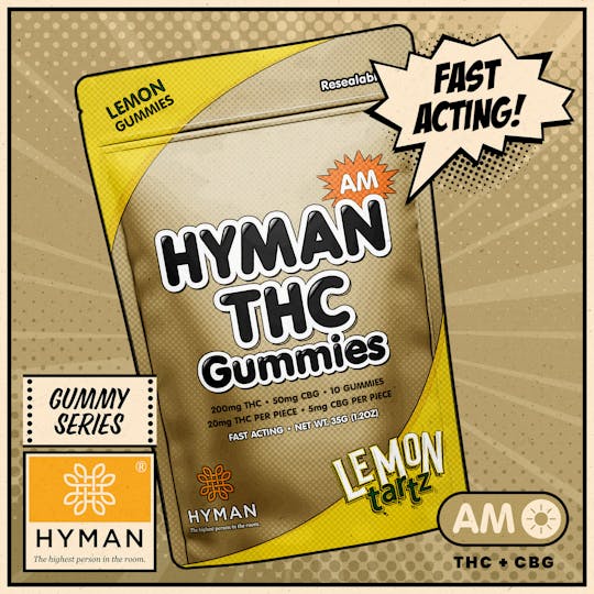 HYMAN - Lemon Tartz | AM • Fast Acting 200mg Gummies | HYMAN | REC - 1