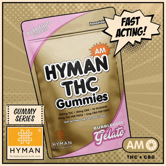 HYMAN - Bubblegum Gelato | AM • Fast Acting 200mg Gummies | HYMAN | REC - 1