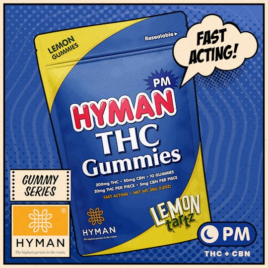 HYMAN - Lemon Tartz | PM • Fast Acting 200mg Gummies | HYMAN | REC - 1