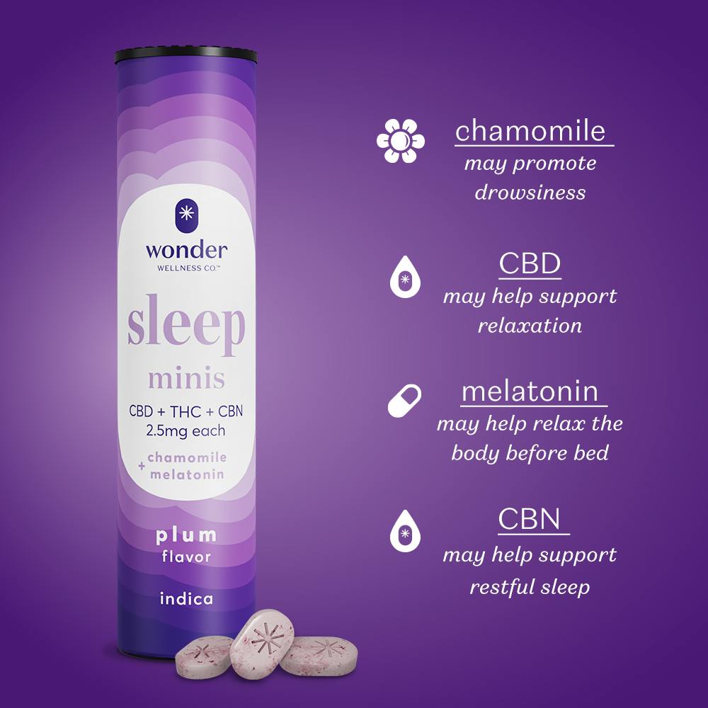 * Wonder Wellness Co. - Wonder Wellness | Sleep | Plum 1:1:1 Minis | 100mg | 40ct | 2.5mg/ea - 1
