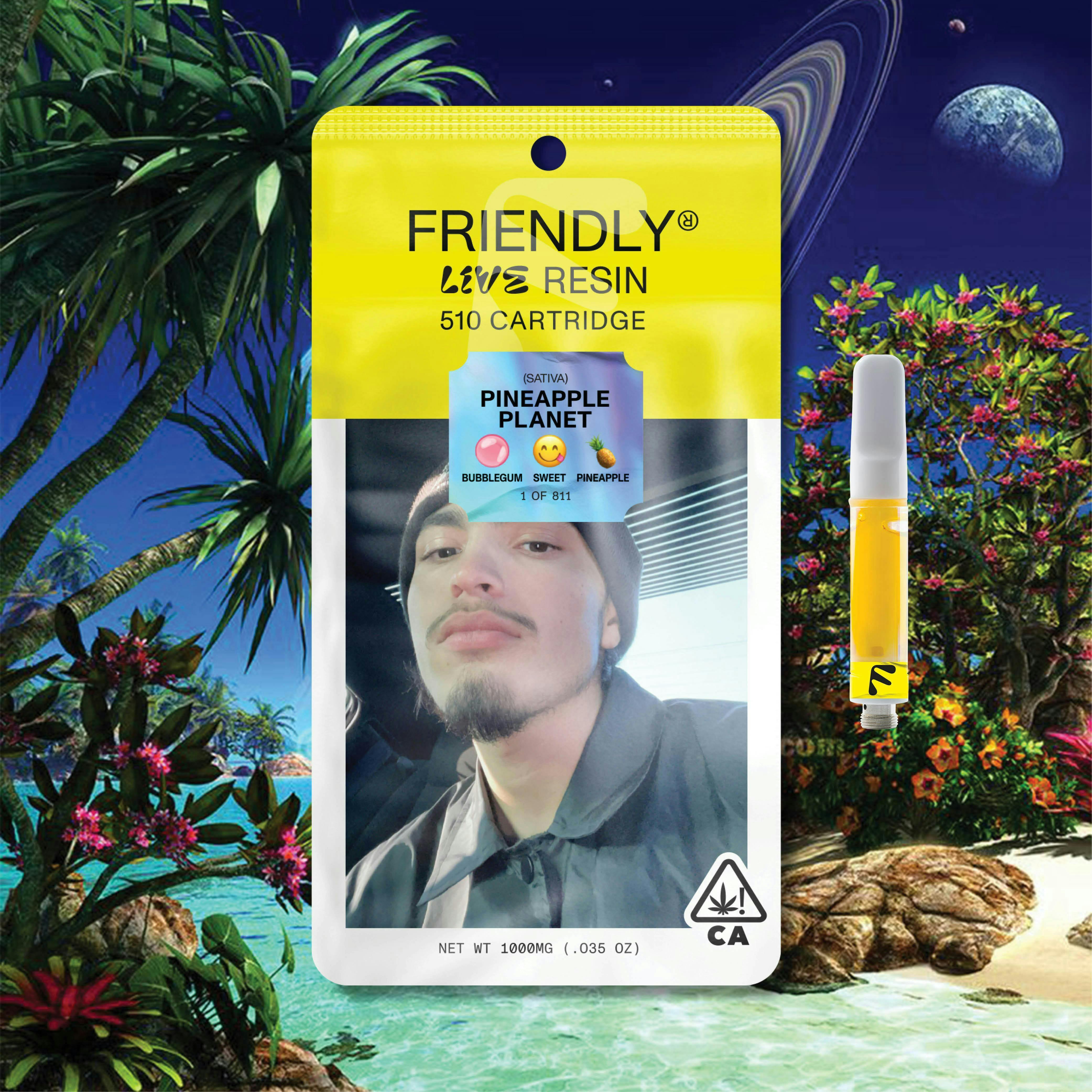 Friendly Brand - Friendly Brand | Pineapple Planet | Live Resin Cartridge | 1g - 1
