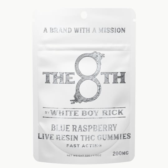 The 8th by White Boy Rick - BLUE RASPBERRY FAST-ACTING LIVE RESIN GUMMIES 200MG - 1