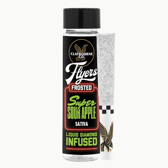 Claybourne Co. - Super Sour Apple (1g) - Diamond Frosted Flyers Pre-Rolls - 1