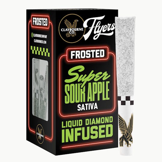 Claybourne Co. - Super Sour Apple (2.5g) - Diamond Frosted Flyers Pre-Rolls - 1