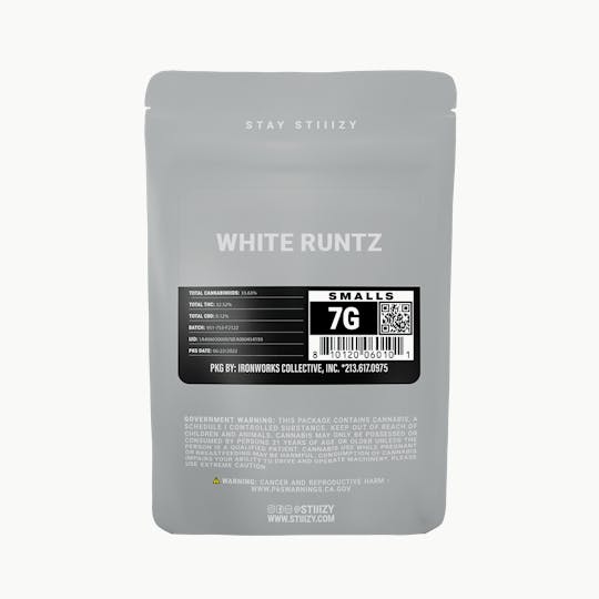 STIIIZY - - WHITE RUNTZ - 7G Grey Label Mylar - 1