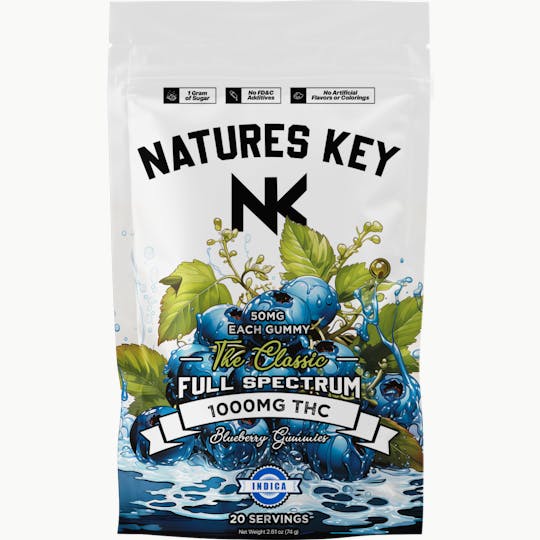 Natures Key - Blueberry | 1000mg | Indica Gummies - 1