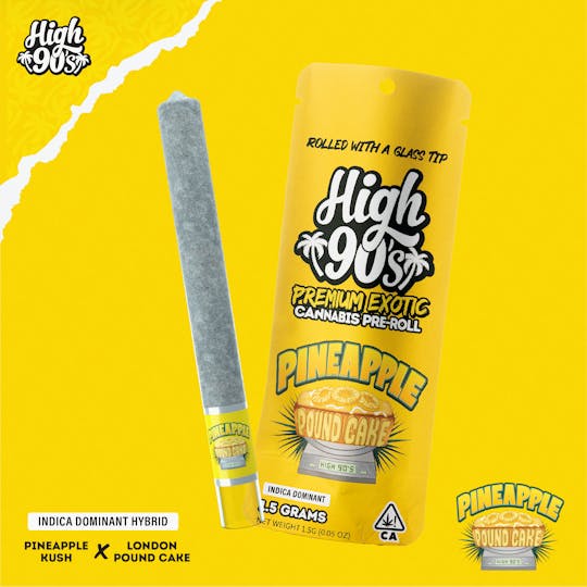 HIGH 90s - High 90s : Pineapple Pound Cake 1.5g High Roller Pre-Roll - 1