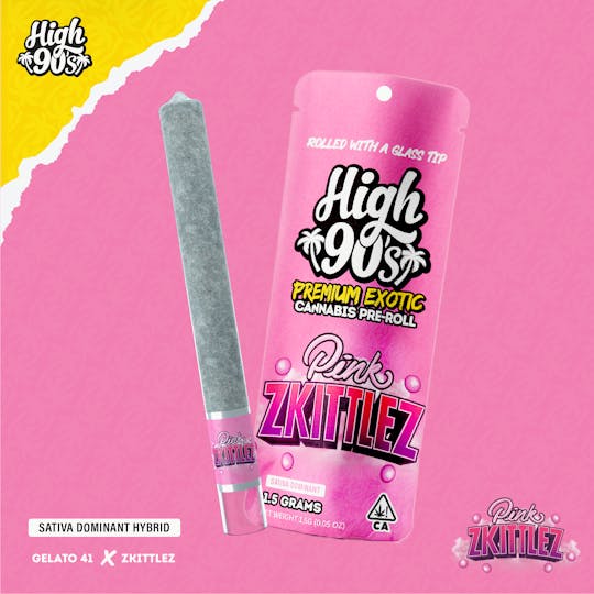 HIGH 90s - High 90s : Pink Zkittlez 1.5g High Roller Pre-Roll - 1