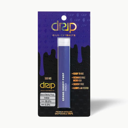 Drip - Disposable Vape 1000mg - Grand Daddy Purp - 1