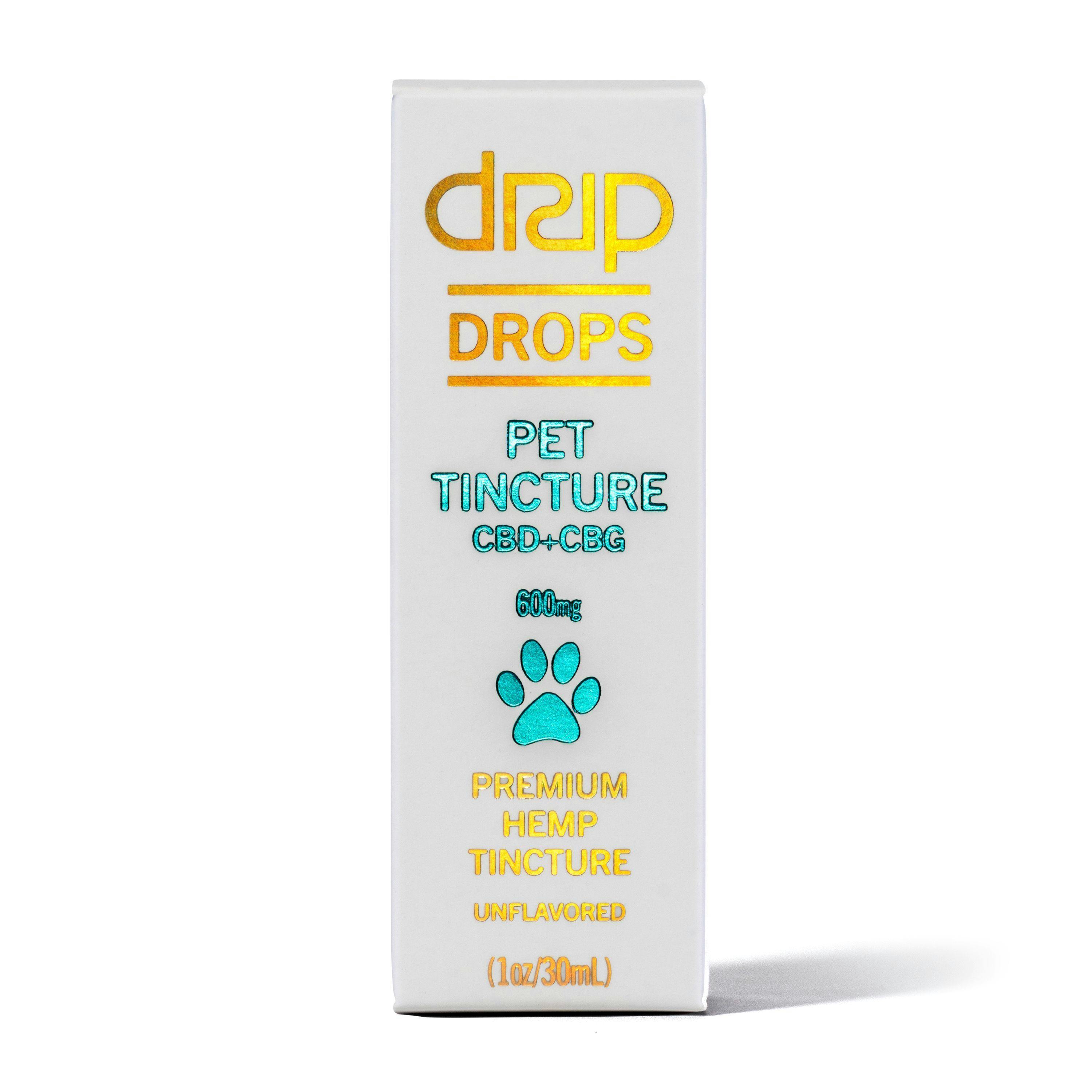 Drip - DRIP DROPS 600mg - PET Tincture - 1:1 CBD CBG - 1