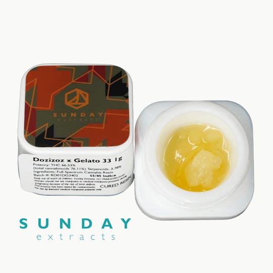 Sunday Extracts - 1g Concentrate Dozizoz X Gelato 33 - 1