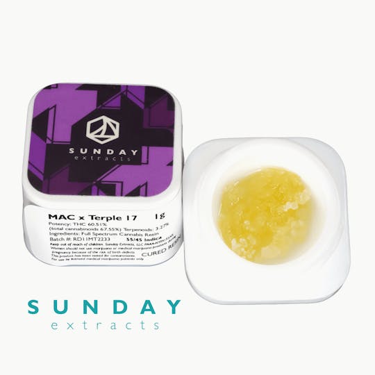 Sunday Extracts - 1g Concentrate Mac X Terple 17 - 1
