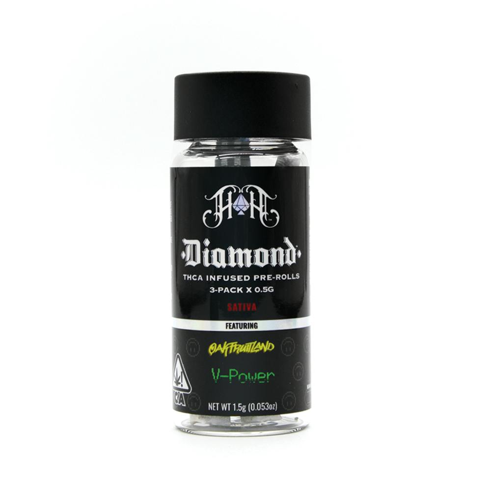 Heavy Hitters - 3-Pack Diamond Infused Pre-Roll: OakFruitland: V-Power - 1